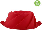 Silicone Fluted Pan Jello Mold Gelatin Molds Non-stick Baking Mold with Sturdy Handle Perfect for Cake, Jello, Mousse,Bread 9 inch