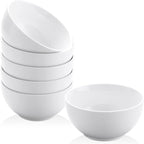Yedio Small Bowls Set, White Ceramic Bowls of 6, 10 oz Porcelain Bowl for Kitchen Dessert Rice Side Dish Snack Soup Fruits Cereal Ice Cream, Microwave Dishwasher Freezer Oven Safe Easy Clean Stackable