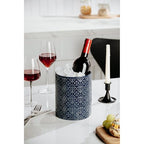 Kitchen Utensil Holder, 6x7 inch Large Ceramic Utensil Holder with Embossed Pattern, Cooking Utensil Crocks for Kitchen Countertop, Home Decor, Blue - view 6