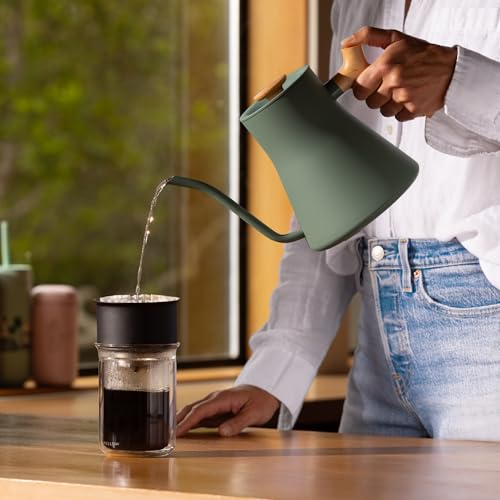Stagg EKG Pro Electric Gooseneck Kettle - Pour-Over Coffee and Tea, Quick Heating, Precise Temperature Control, Scheduling, Built-in Brew Timer, Smoke Green with Maple Wood Handle, 0.9 Liter - view 5