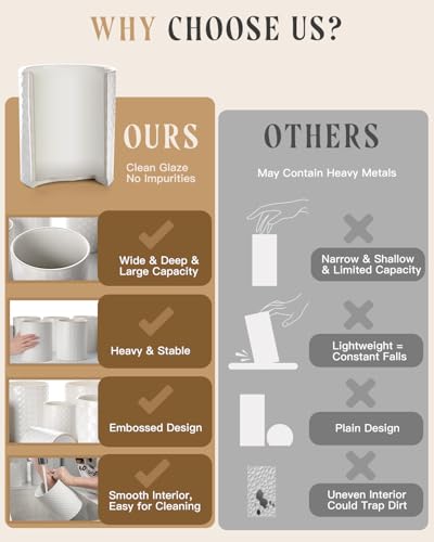 Ceramic Utensil Holder for Kitchen Counter Organizer, Set of 2 - view 4
