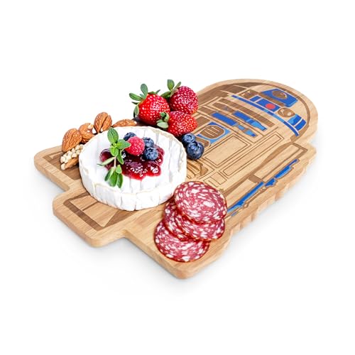 Star Wars R2 D2 16 Inch Cutting Board, Wooden Serving and Charcuterie Board, Kitchen Prep Board with Food Safe Design and Wall Display Feature for Fans, (Parawood) - view 6