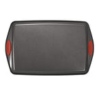 Nonstick Bakeware with Grips includes Nonstick Bread Pan, Baking Pan, Cake Pans and Cookie Sheet / Baking Sheet - 5 Piece, Gray with Red Grips - view 4