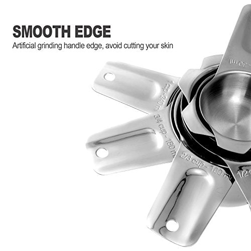 13-Piece Measuring Cups and Spoons Set, 18/8 Stainless Steel, Silver - view 2