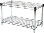 Shelving Inc. 14" d x 48" w Chrome Wire Shelving with 2 Tier Shelves, Weight Capacity 800lbs Per Shelf