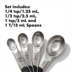 Good Grips 4 Piece Stainless Steel Measuring Spoons with Magnetic Snaps, (Pack of 2) - view 2