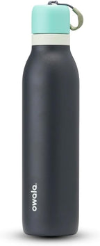 Owala FreeSip Twist Insulated Stainless Steel Water Bottle with Straw for Sports and Travel, BPA-Free, 24-oz, Blue/Grey (Foggy Tide)