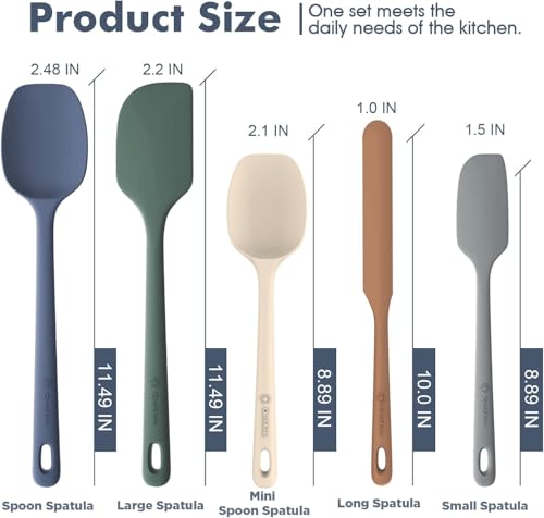 5 Pieces Silicone Spatulas Set, Heat Resistant Rubber Spatula - view 2