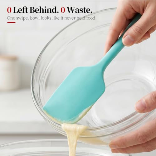 600ºF Heat Resistant Silicone Spatula Spoonula Set of 2, Aqua Sky - view 3
