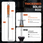 Knife Sharpener Rod German High Carbon Steel Honing Rod, 10'' - view 4