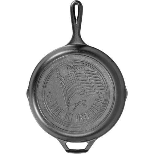 Cast Iron Skillet with American Flag Design, 10.25 Inches