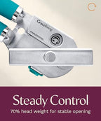 Heavy Duty Manual Can Opener with Magnetic Lid Lifter, Teal - view 6
