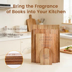 Acacia Wood Cutting Board Set of 3 with Stand, Multi-Size Book-Style Wooden Chopping Boards for Kitchen Food Prep, Meat, Fruit, Cheese, Charcuterie and Serving - view 2