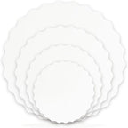 qiqee 6 Inch White Wave Cake Boards Round 15-Packs Circles Rounds Base Food-Grade Cardboard Wave Cake Plate（Thinner But Stronger）