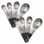 Good Grips 4 Piece Stainless Steel Measuring Spoons with Magnetic Snaps, (Pack of 2)