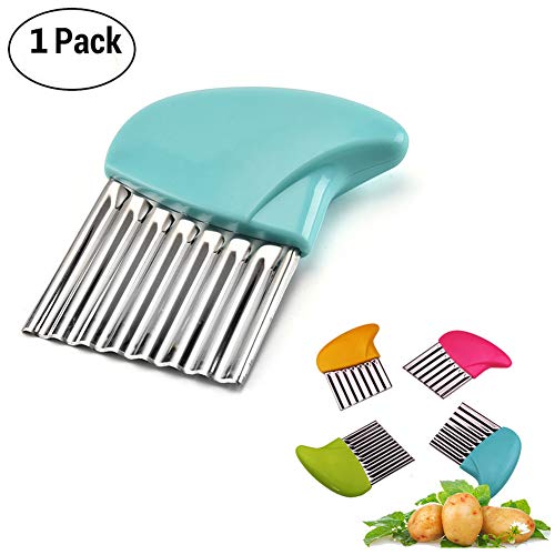 Crinkle Cutter Cutting Tool French Fry Slicer Potato Cutter Blue 1pcs - view 4