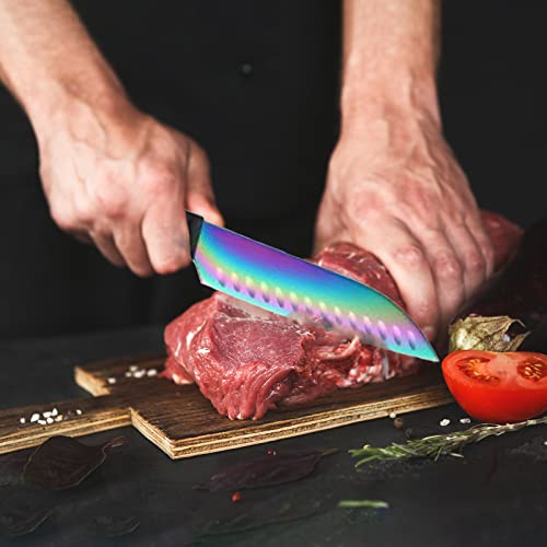 Knife Block Set,14-Piece Rainbow Color Stainless Steel Knife Sets for Kitchen with block, KYA35 Chef Cooking Knives Set with Acrylic Stand - view 5