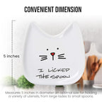 Blobby Cat, Cat Spoon Rest"I Licked the Spoon", 5", White - view 4