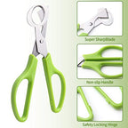 3Pcs Quail Egg Cutter Scissors Kitchen Egg Shears Tool (Green) - view 4