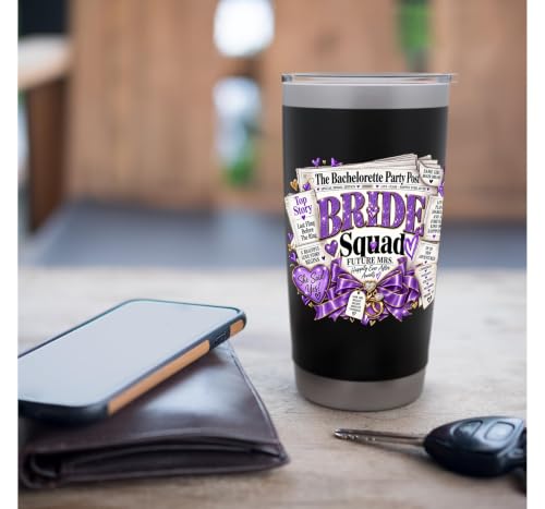 Bride Squad Wedding Crew Newspaper Front Page Girls' Trip Stainless Steel Insulated Tumbler - view 7