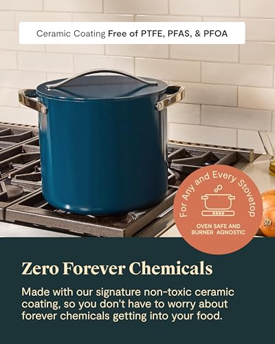 12 qt Ceramic-Coated Stock Pot with Lid - view 4