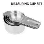 13-Piece Measuring Cups and Spoons Set, 18/8 Stainless Steel, Silver - view 3