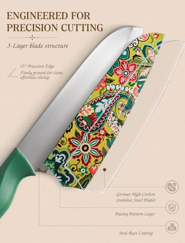 Paisley Pattern Knife Set with Cover - view 5