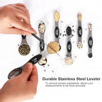 Magnetic Measuring Spoons Set Stainless Steel with Leveler, Stackable Metal Tablespoon Measure Spoon for Baking, Cups and Spoon Set Kitchen Gadgets Apartment Essentials Fits in Spice Jars - view 4