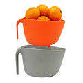 2 in 1 Colander with Long Handle Strainer and Mixing Bowl