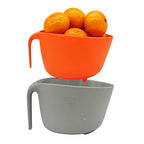 2 in 1 Colander with Long Handle Strainer and Mixing Bowl