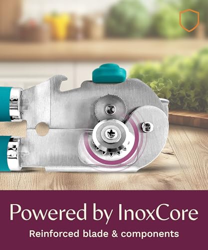Heavy Duty Manual Can Opener with Magnetic Lid Lifter, Teal - view 4