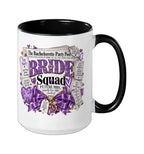 Bride Squad Wedding Crew Newspaper Front Page Girls' Trip Ceramic Mug, Black/White, 15oz - view 2