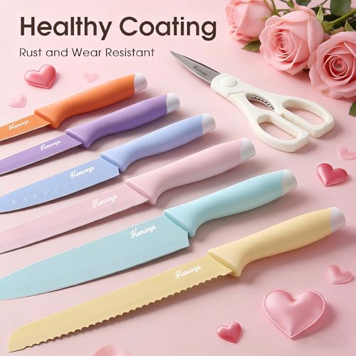 Knife Set, 13 PCS Colorful Kitchen Knives Set with 6 Blade Guards - view 2