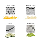 Gourmet 4-Sided Stainless Steel Box Grater for Fine, Medium and Coarse Grate, and Slicing, Detachable 3 Cup Storage Container and Measurment Markings, Dishwasher Safe, 10 inches tall, Aqua - view 5