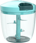 Cambom Manual Food Chopper Vegetable Cutter, Hand String Vegetable Chopper Onions Cutter for Vegetable Fruits Nuts BPA Free Food Safe Material, 900ml Blue