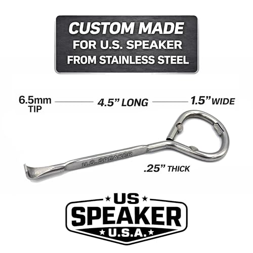 U.S. Speaker Stainless Steel Paint Can Opener – Wide Tip Paint Key with Bottle Opener – Heavy Duty Painter Tool for Opening Paint Lids (5) - view 3