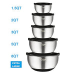 Mixing Bowls with Lids Set, Stainless Steel Mixing Bowls Set of 5 - view 7