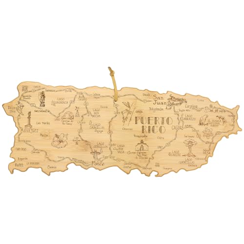 Destination Puerto Rico Cutting Board with Engraved Map Art