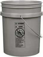 House Naturals 5 Gallon Premium HPDE Plastic Bucket - Made in USA Food Grade Storage Container, BPA Free All Purpose Pail (2, Gray)