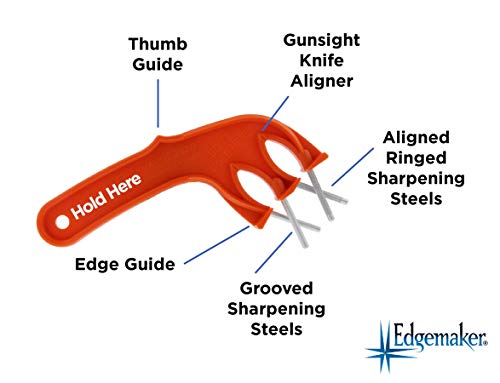 The Edgemaker Knife Sharpener Pro 331- Perfect for Sharpening & Honing any Blade, Durable, Safe & Easy to Use- Orange - view 2