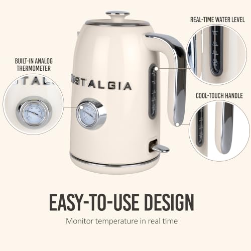 Retro Electric Kettle,1.7L Enamel-Coated Stainless Steel - Cream - view 5