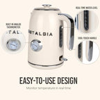Retro Electric Kettle,1.7L Enamel-Coated Stainless Steel - Cream - view 5