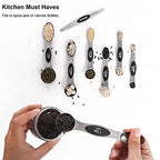 Magnetic Measuring Spoons Set Stainless Steel with Leveler, Stackable Metal Tablespoon Measure Spoon for Baking, Cups and Spoon Set Kitchen Gadgets Apartment Essentials Fits in Spice Jars - view 6