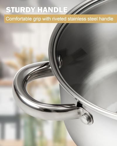 8 Quart Stainless Steel Pasta Pot with Strainer Lid 3-in-1 Pots - view 5