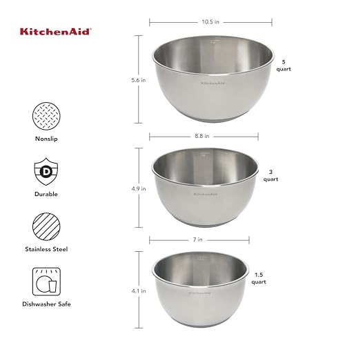 Stainless Steel Mixing Bowls, Set Of 3 - view 2