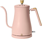 Beautiful 1L Electric Gooseneck Kettle, Precision Pour Spout, 1200W Fast Boil, Auto Shut-Off, Cordless, Stainless Steel, Tea & Coffee Maker with Ergonomic Handle, Matte Finish (Rose)