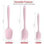 Silicone Spatula Set - Rubber Spatula - 600°F Heat Resistant Baking Spoon & Spatulas (Pink) - view 4