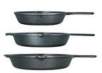 Seasoned Cast Iron 3 Skillet Bundle. 12 Inches and 10.25 Inches with 8 Inch Set of 3 Cast Iron Frying Pans - view 2