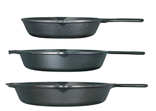 Seasoned Cast Iron 3 Skillet Bundle. 12 Inches and 10.25 Inches with 8 Inch Set of 3 Cast Iron Frying Pans - view 2