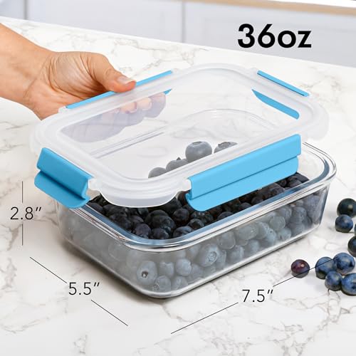 Glass Food Storage Containers with Lids, Meal Prep, Lunch, 5 Piece - view 2